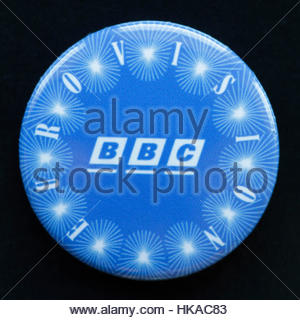 BBC Eurovision Song Contest-Logo auf Pin badge Stockfoto
