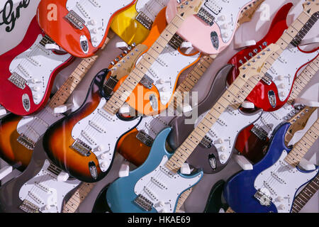 Eine Gitarre-Wand Stockfoto