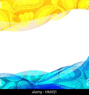Zusammenfassung Hintergrund, blau und gelb transparent winkte Linie Broschüren, Website, Flyer Design.    Rauch Welle. Stock Vektor