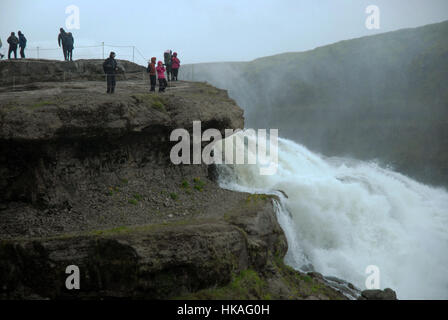 Gullfoss Wasserfall in Island, Stockfoto