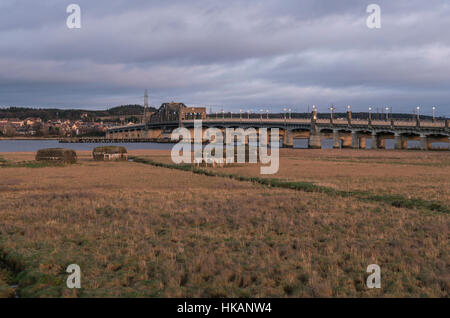 Kincardine swing Bridge über den Firth of Forth, Blick nach Norden, Fife, Schottland, Vereinigtes Königreich, Stockfoto