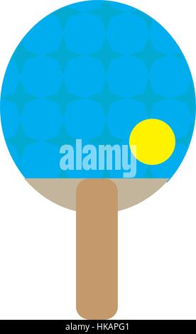 Ping-Pong-Schläger und Ball. Sport-Design-Elemente auf einem weißen Hintergrund. Vektorgrafik-Symbol Stock Vektor