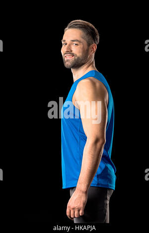 Sportlicher Mann in Sportbekleidung Stockfoto