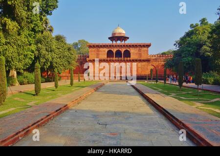 Die Gärten des Taj Mahal in Agra, Indien Komplex Stockfoto