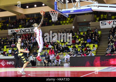 Monaco. 26. Januar 2017. Basketball-Europa-Champions-league-...als Monaco - Aris Salonique (80-66) Credit: Philippe Lombard/Pacific Press/Alamy Live News Stockfoto