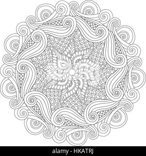 Grafik abstrakt Mandala. Zentangle inspirierten Stil. Stock Vektor