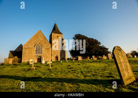 Kirche St. Clement in alten Romney, Kent, aus dem zwölften Jahrhundert Stockfoto