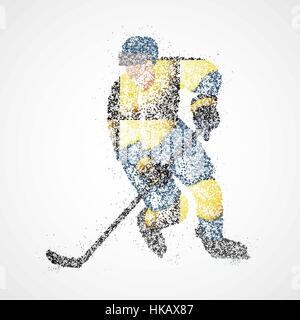 Abstrakte Hockeyspieler der bunten Kreisen. Vektor-Illustration. Stock Vektor