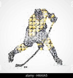 Abstrakte Hockeyspieler der bunten Kreisen. Vektor-Illustration. Stock Vektor