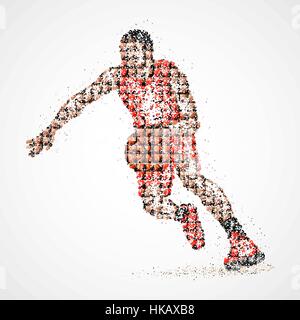 Abstrakte Basketballspieler der bunten Kreise. Vektor-Illustration. Stock Vektor