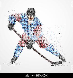 Abstrakte Hockeyspieler der bunten Kreisen. Vektor-Illustration. Stock Vektor