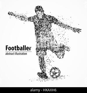 Abstrakt-Football-Spieler den Ball aus der schwarzen Kreisen. Vektor-Illustration. Stock Vektor