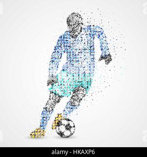 Fußballspieler mit Ball Kreisen. Vektor-Illustration. Stock Vektor