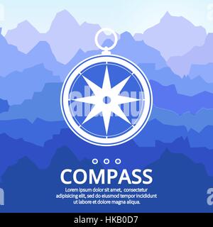 Windrose-Symbol-Richtungen. Navigation und Zeichen auf Reisen. Reise-Icon. Vektor-Illustration. Stock Vektor