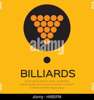 Billard/Pool Kugeln Symbol Dreieck-Vektor-illustration Stock Vektor