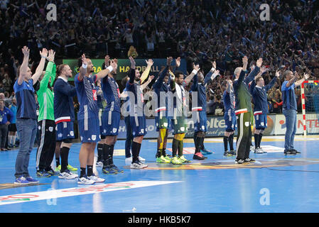 Paris, Frankreich. 26. Januar 2017. IHF Handball Weltmeisterschaft; Frankreich gegen Slowenien. Team Frankreich in Aktion. Bildnachweis: Laurent Lairys/Agence Locevaphotos/Alamy Live-Nachrichten Stockfoto