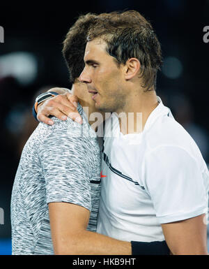 Melbourne, Australien. 27. Januar 2017. Rafael Nadal aus Spanien ging in seinem 4. final bei den Australian Open 2017 im Melbourne Park in Melbourne, Australien. Bildnachweis: Frank Molter/Alamy Live-Nachrichten Stockfoto