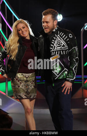 London, UK. 27. Januar 2017.  Spencer Pratt und Heidi Montag (Speidi) sind aus der Celebrity Big Brother Haus gewaltsam vertrieben. Bildnachweis: David Johnson/Alamy Live-Nachrichten Stockfoto