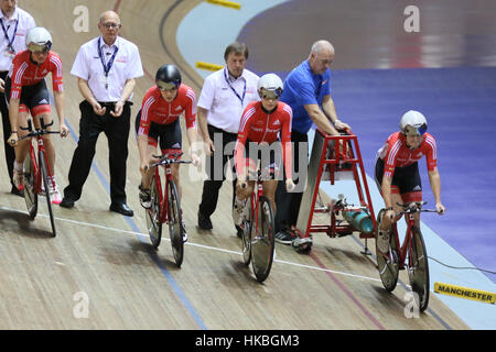 Manchester, UK. 28. Januar 2017. Brise Gold im Damen-Team Pursuit während 2017 HSBC UK National Track Championships Tag zwei im nationalen Cycling Centre, Manchester statt. Foto von Dan Cooke. 28. Januar 2017 Kredit: Dan Cooke/Alamy Live-Nachrichten Stockfoto