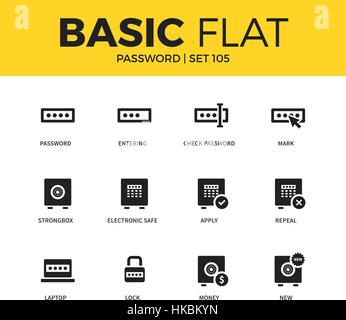 Basis-Set von Passwort-icons Stock Vektor