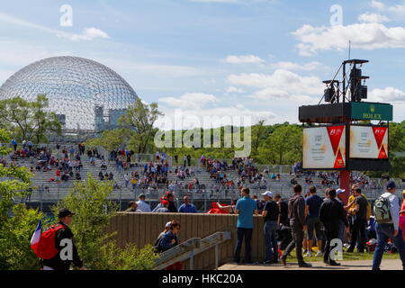 Der Grand Prix von Kanada auf dem Circuit Gilles Villeneuve auf Île Sainte-Hélène in der Innenstadt von Montreal statt Stockfoto