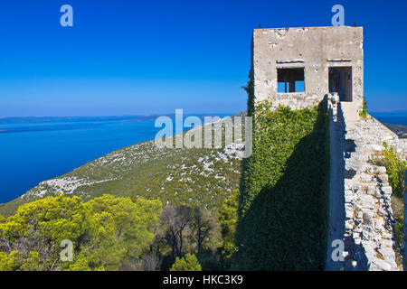 St. Michael Fort an der Spitze der Insel Ugljan, Dalmatien, Kroatien Stockfoto