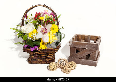 Blume Blumenstrauß Komposition für den Urlaub, Frühling Blumenstrauß für Ihren Liebling, festliche Blumenstrauß für eine Hochzeit, Hyazinthen, Blume B Stockfoto