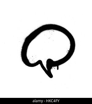 Graffiti besprüht Sprechblase in schwarz auf weiß Stock Vektor