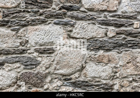 Natürlichen grauen Pflaster Stein Textur für Boden, Wand oder Pfad. Traditionelle Zaun, Gericht, Hinterhof oder Pflasterung der Straße. Stockfoto