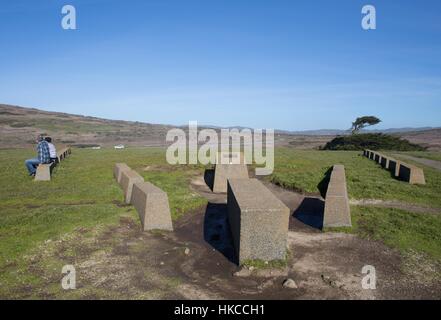 Ein Denkmal für diejenigen, die ihr Leben, bis zum Meer, in der Bodega Head in Kalifornien, USA verloren haben. Stockfoto