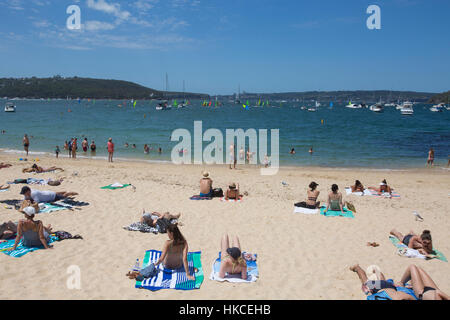 Balmoral Beach und Middle Harbour Sydneys unteren Norden Ufer, New-South.Wales, Australien Stockfoto