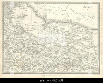 1834 S.D.U.K. Karte von Nord-Indien, Nepal und Allahabad Geographicus IndiaX Sduk 1834 Stockfoto