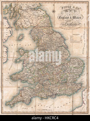 1830 Pigot Tasche Karte von England und Wales Geographicus EnglandWales Pigot 1830 Stockfoto