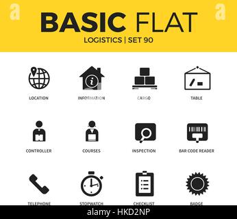 Basis-Set von Logistik-icons Stock Vektor