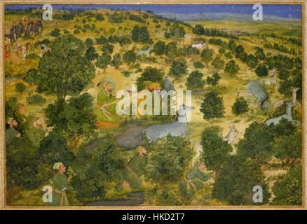 Hashim (zugeschrieben), Aurangzeb jagt Nilgais, ca. 1660, Chester Beatty Library, Dublin Stockfoto