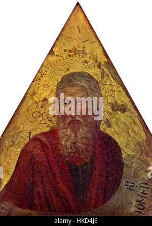 Ein Gemälde mit dem biblischen Propheten Jesaja, einer wichtigen Figur in der jüdisch-christlichen Tradition. Das Kunstwerk veranschaulicht die Bedeutung Jesajas für Prophezeiung, Religion und Geschichte. Stockfoto