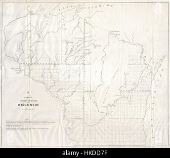 1848-Meinungsumfrage-Karte von Wisconsin Geographicus WI gs 1848 Stockfoto