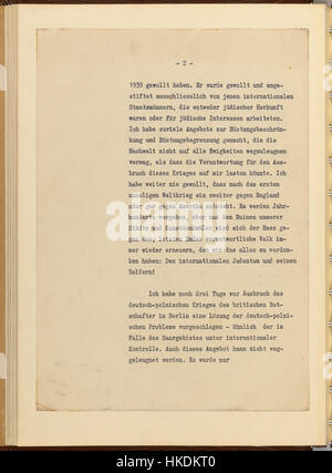 Politischen Testament von Adolf Hitler 1945 Seite 2 Stockfoto