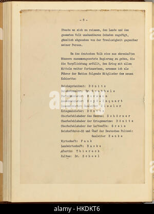Politischen Testament von Adolf Hitler 1945 Seite 5 Stockfotografie Alamy