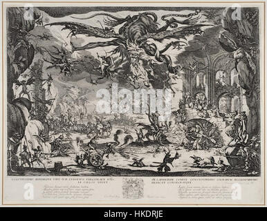 „La Tentation de Saint Antoine“ von Jacques Callot fängt die dramatischen Momente der Versuchung des Heiligen Antonius ein und zeigt Callots Geschick in der Darstellung religiöser und allegorischer Themen. Stockfoto