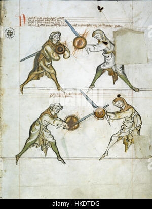 Diese Manuskriptseite, Frau I33 fol 03r, ist Teil einer erleuchteten Handschrift aus dem Mittelalter. Die Seite enthält detaillierte Illustrationen und Kalligrafie, die die künstlerischen und literarischen Traditionen des mittelalterlichen Europas darstellen. Stockfoto