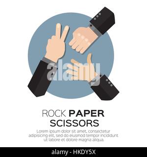 Stein, Schere, Papier - Hand-Spiel. Vektor-illustration Stock Vektor