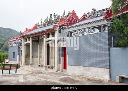 die Außenansicht des Hung Shing Tempel in Tai O Dorf, Hong Kong Stockfoto