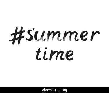 Sommerzeit-Schriftzug. Handgezeichnete Schriftzug Vektor. Sommer-Zeit Stock Vektor