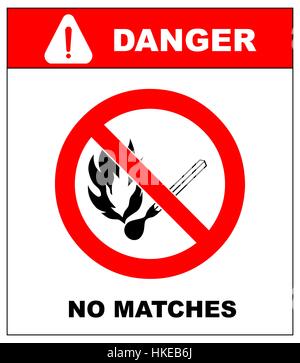 Kein Rauchen, keine offene Flamme, Feuer, offene Zündquelle und Rauchen verboten Schilder. Stock Vektor