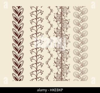 Vector set Vintage verzierte Grenzen Stock Vektor