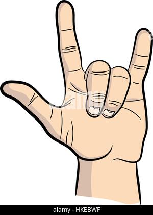 Rock ' n Roll Zeichen, Gesten reichen. Symbol Stock Vektor