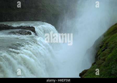 Gullfoss Wasserfall in Island, Stockfoto