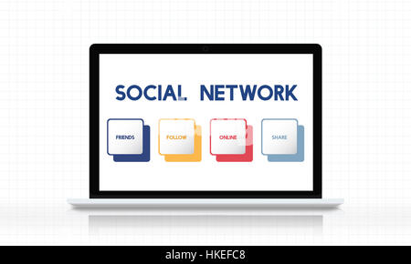 Social Media Box Tasten-Konzept Stockfoto