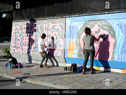 Künstlerischen Ausdrucks. Wand für urban Graffiti-Künstler aktiviert. Stadt Zentrum von Malmö. Schweden. Stockfoto